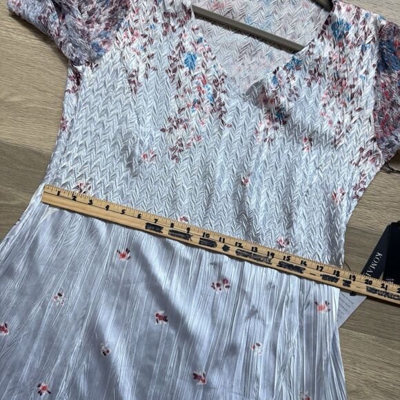 Komarov Dress Women 3X Ruffle Lace Sleeve Charmeuse Cocktail Party Formal - Picture 8 of 15